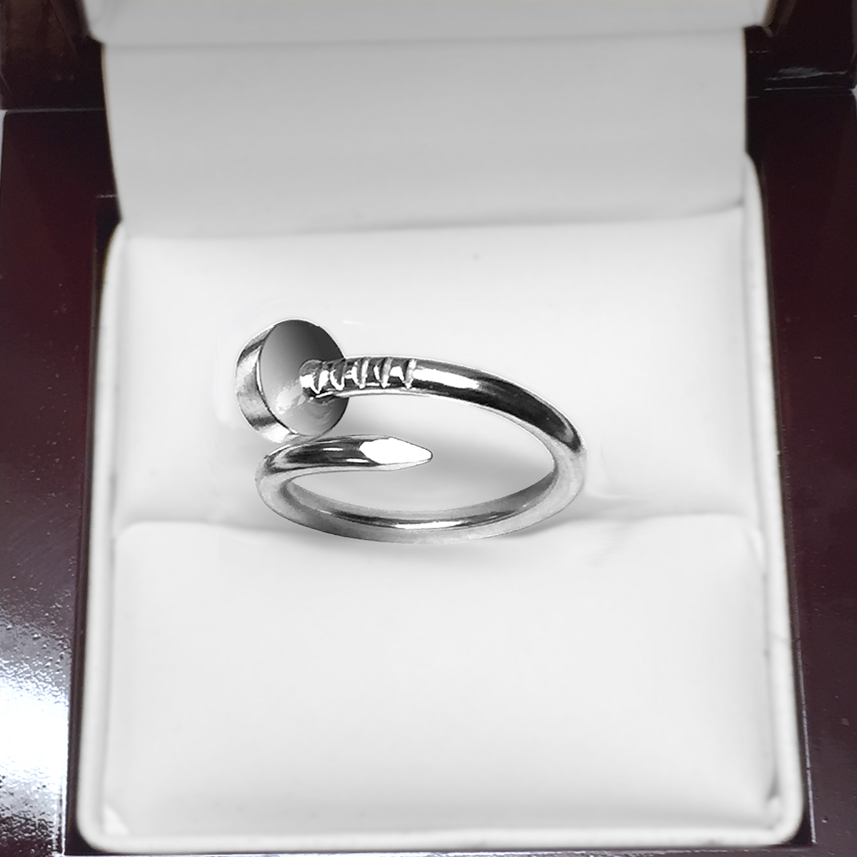 Platinum Swirl Nail Ring R1981 Platinum Swirl Nail Ring R1981