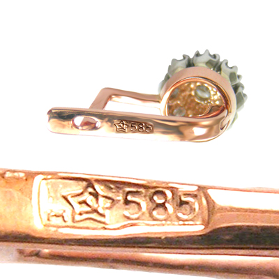 Old Russian Style Malinka Diamond Earrings 585 E1392