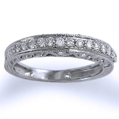 Pave-Set Diamond Wedding Ring in 10k White Gold R1851 Pave-Set Diamond Wedding Ring in 10k White Gold R1851