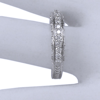 Pave-Set Diamond Wedding Ring in 10k White Gold R1851 Pave-Set Diamond Wedding Ring in 10k White Gold R1851