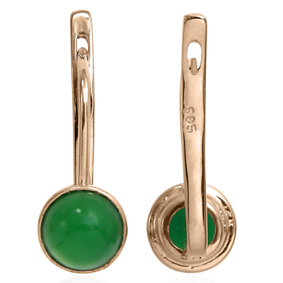 14k Gold Green Onyx Leverback Earrings E1269 14k Gold Green Onyx Leverback Earrings E1269