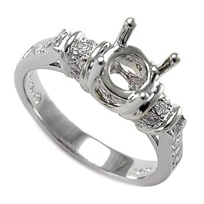 Platinum Diamond Semi-Mount Ring Setting R1862