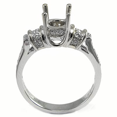 Platinum Diamond Semi-Mount Ring Setting R1862