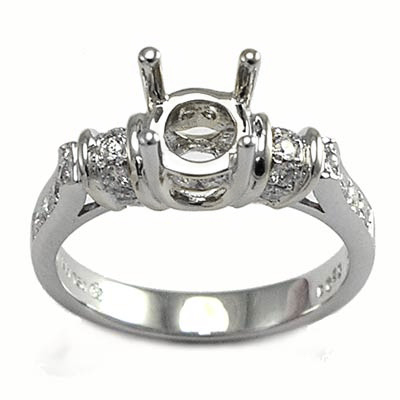 Platinum Diamond Semi-Mount Ring Setting R1862
