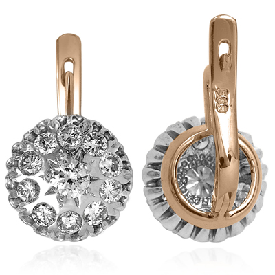 Russian Style Diamond Malinka Earrings 14k white  #E1279 Russian Style Diamond Malinka Earrings 14k white  #E1279