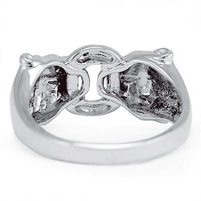 Sterling Silver Cat Head Ring 925 R1864
