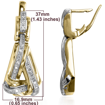 Russian Style Diamond Earrings 585 14k E1289 Russian Style Diamond Earrings 585 14k E1289