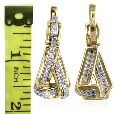 Russian Style Diamond Earrings 585 14k E1289 Russian Style Diamond Earrings 585 14k E1289