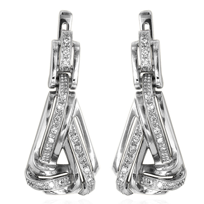 Russian Style Genuine Diamond Earrings 585 14k #E1290