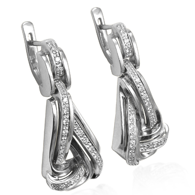 Russian Style Genuine Diamond Earrings 585 14k #E1290