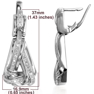 Russian Style Genuine Diamond Earrings 585 14k #E1290