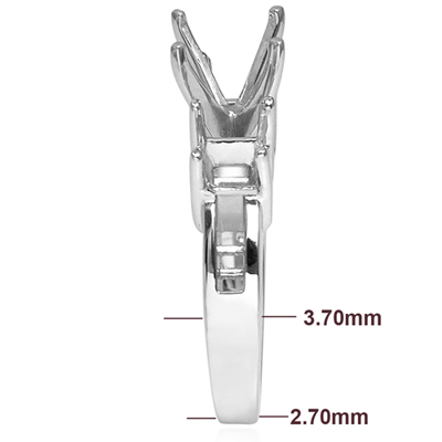 14k White Gold Engegament Ring setting Mount R1885 14k White Gold Engegament Ring setting Mount R1885