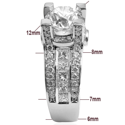 14k Gold Diamond & White Topaz Engagement Ring R1820