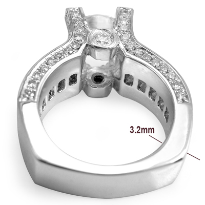 14k Gold Diamond & White Topaz Engagement Ring R1820