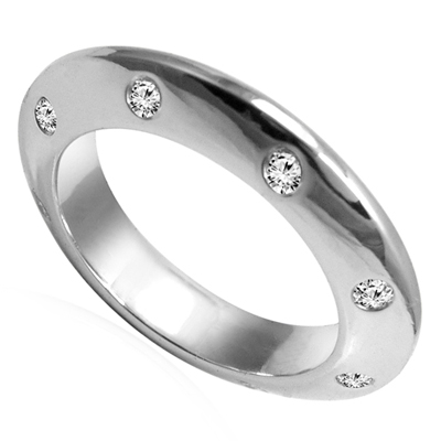 Diamond Knife Edge Wedding Band Ring in 14k Gold R1823