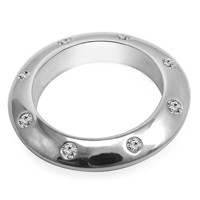 Diamond Knife Edge Wedding Band Ring in 14k Gold R1823