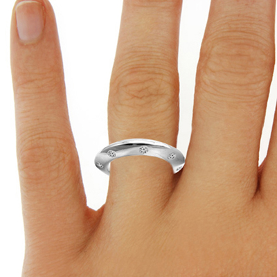 Diamond Knife Edge Wedding Band Ring in 14k Gold R1823