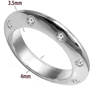 Diamond Knife Edge Wedding Band Ring in 14k Gold R1823
