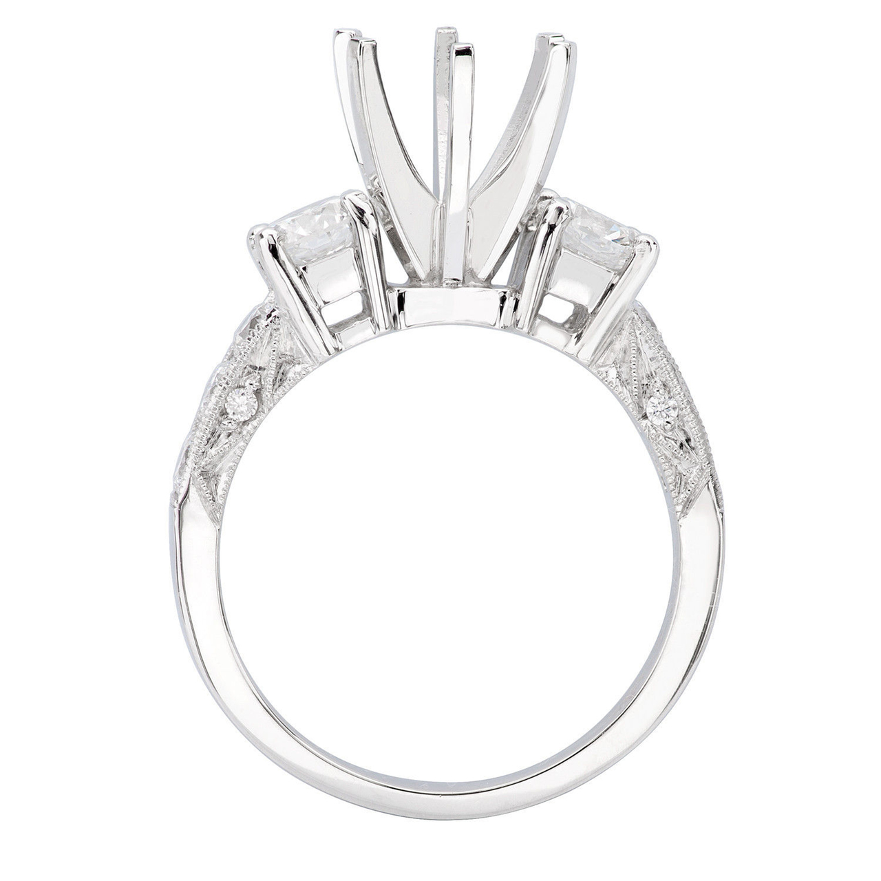 14k White Gold Diamond Ring Setting R1834 14k White Gold Diamond Ring Setting R1834