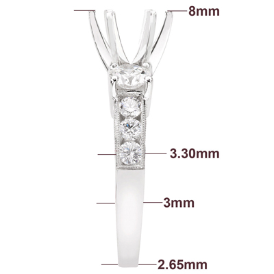 14k White Gold Diamond Ring Setting R1834 14k White Gold Diamond Ring Setting R1834