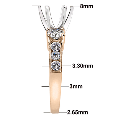 18k Rose Gold Diamond Ring Setting R1835