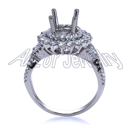 14k White Gold Diamond Ring Setting R1842