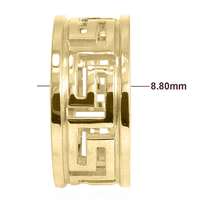 14k Gold Greek Key Ring R1838