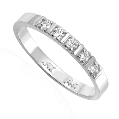 14k Gold Wedding Band Genuine Diamond Ring R1846 14k Gold Wedding Band Genuine Diamond Ring R1846