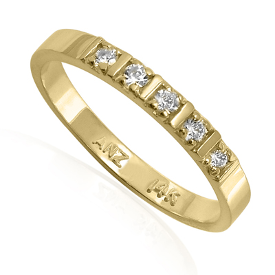 14k Gold Wedding Band Genuine Diamond Ring R1833
