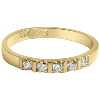 14k Gold Wedding Band Genuine Diamond Ring R1833