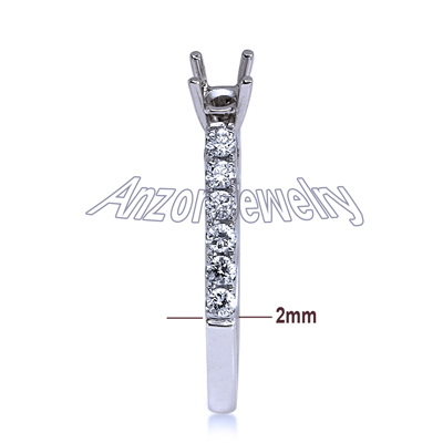 14k White Gold Diamond Ring Setting R1840