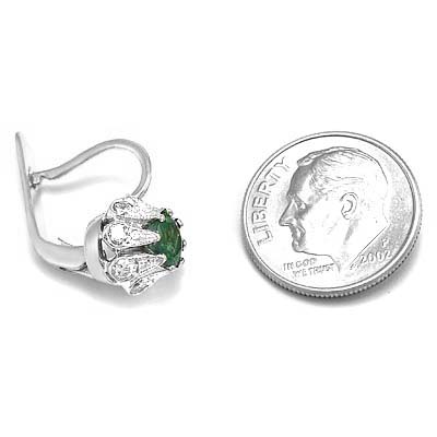Russian Style Emerald Diamond Earrings 585 E1268 Russian Style Emerald Diamond Earrings 585 E1268