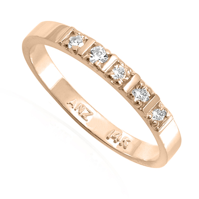 14k Gold Wedding Band Genuine Diamond Ring R1847