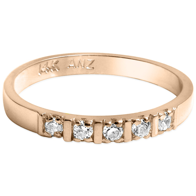 14k Gold Wedding Band Genuine Diamond Ring R1847