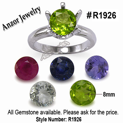 Six-Prong Knife Edge Ring Mounting in Platinum R1926