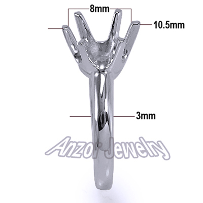 Six-Prong Knife Edge Ring Mounting in Platinum R1926