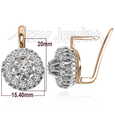 Russian Style Diamond Malinka Earrings 585 14K E1355