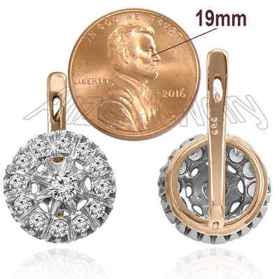 Russian Style Diamond Malinka Earrings 585 14K E1355