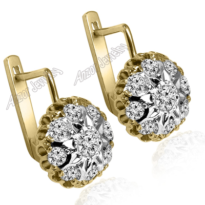 Russian Style Diamond Malinka Earrings 585 14K E1357