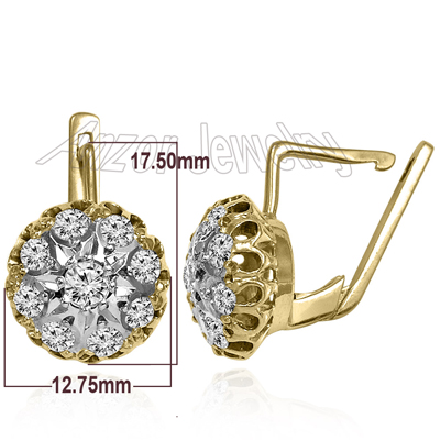 Russian Style Diamond Malinka Earrings 585 14K E1357