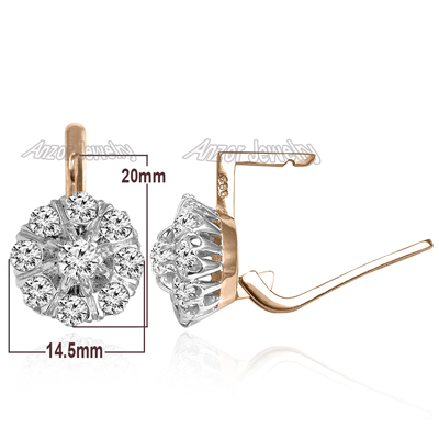 Russian Style Diamond Earrings Malinka 14k 585 E1344