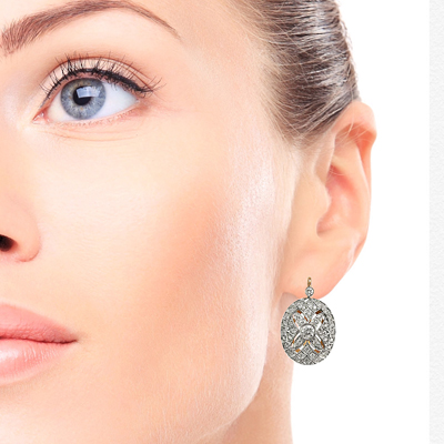 Russian Style Diamond Earrings 18k E1356 Russian Style Diamond Earrings 18k E1356