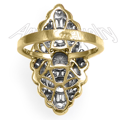Russian Style 14k Yellow & White Gold Diamond Ring R1937 Russian Style 14k Yellow & White Gold Diamond Ring R1937