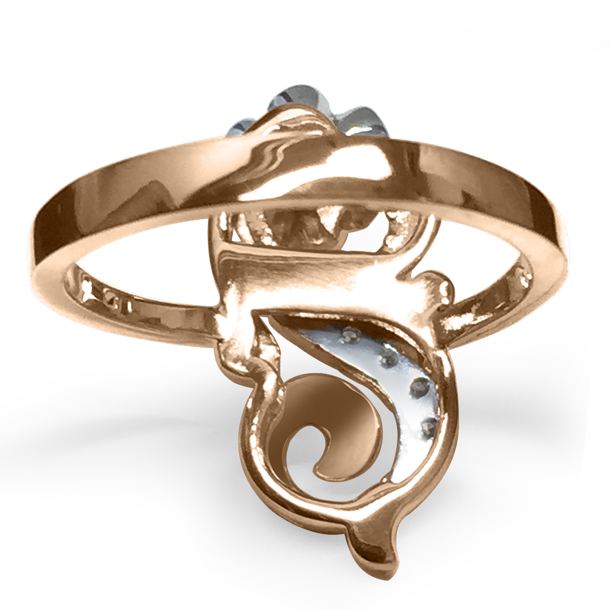 Russian Style decorative Diamond Ring 14K Gold  #R1950