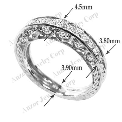 Pave-Set Diamond Wedding Ring in 14k White Gold R1897