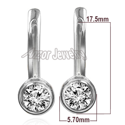Russian Style Diamond Earrings in 14k White gold #E1301 Russian Style Diamond Earrings in 14k White gold #E1301