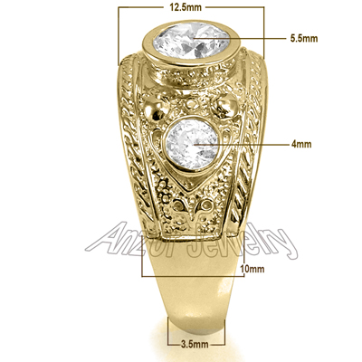 Men's Ring Genuine 1.20ct Diamond 14k Gold R1892