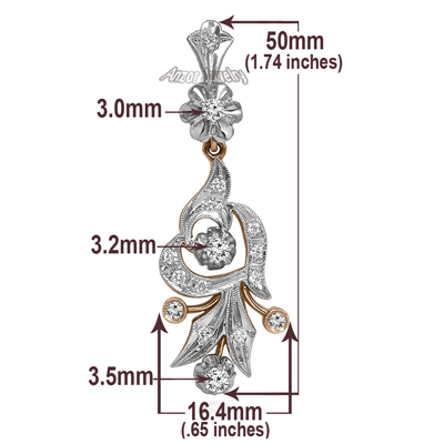 Russian Style Diamond Ring Earring Pendant 585 S227