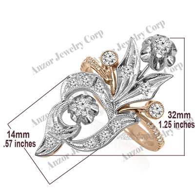 Russian Style Diamond Ring Earring Pendant 585 S227