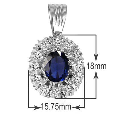 Russian Sapphire Diamond Pendant in 14k P924